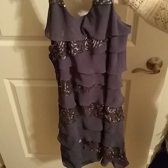 S.L. Fashions Purple Sequin Mini Dress - Picture 3 of 3